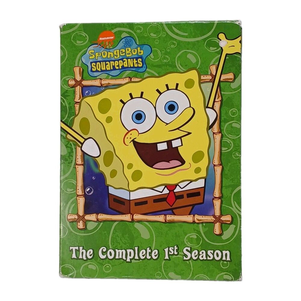 Spongebob Squarepants, The Complete 1st Season 3 Nick DVD's, 474 Minutes, EUC